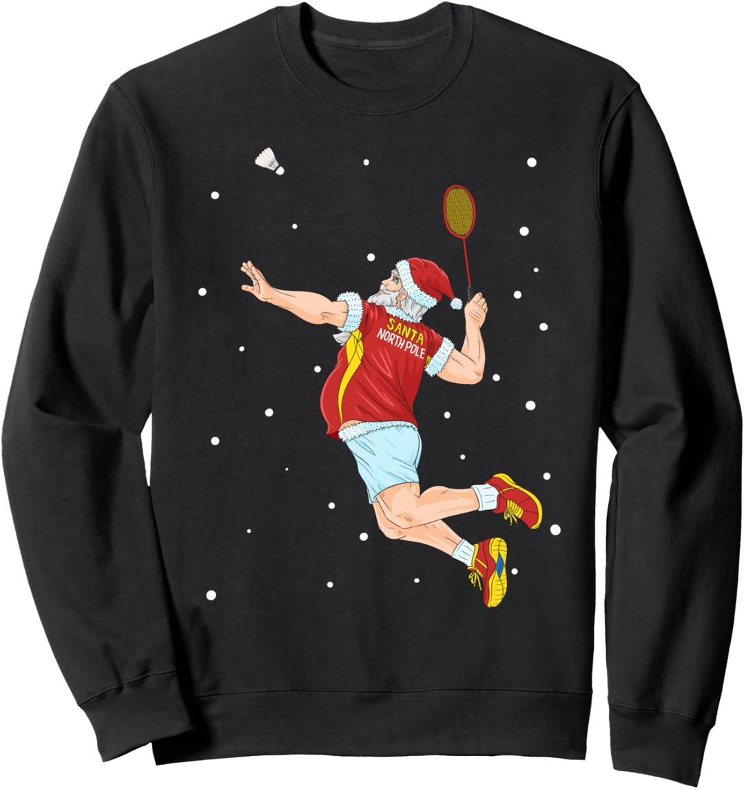 Badminton Weihnachtsmann Federball Weihnachten Geschenk Sweatshirt