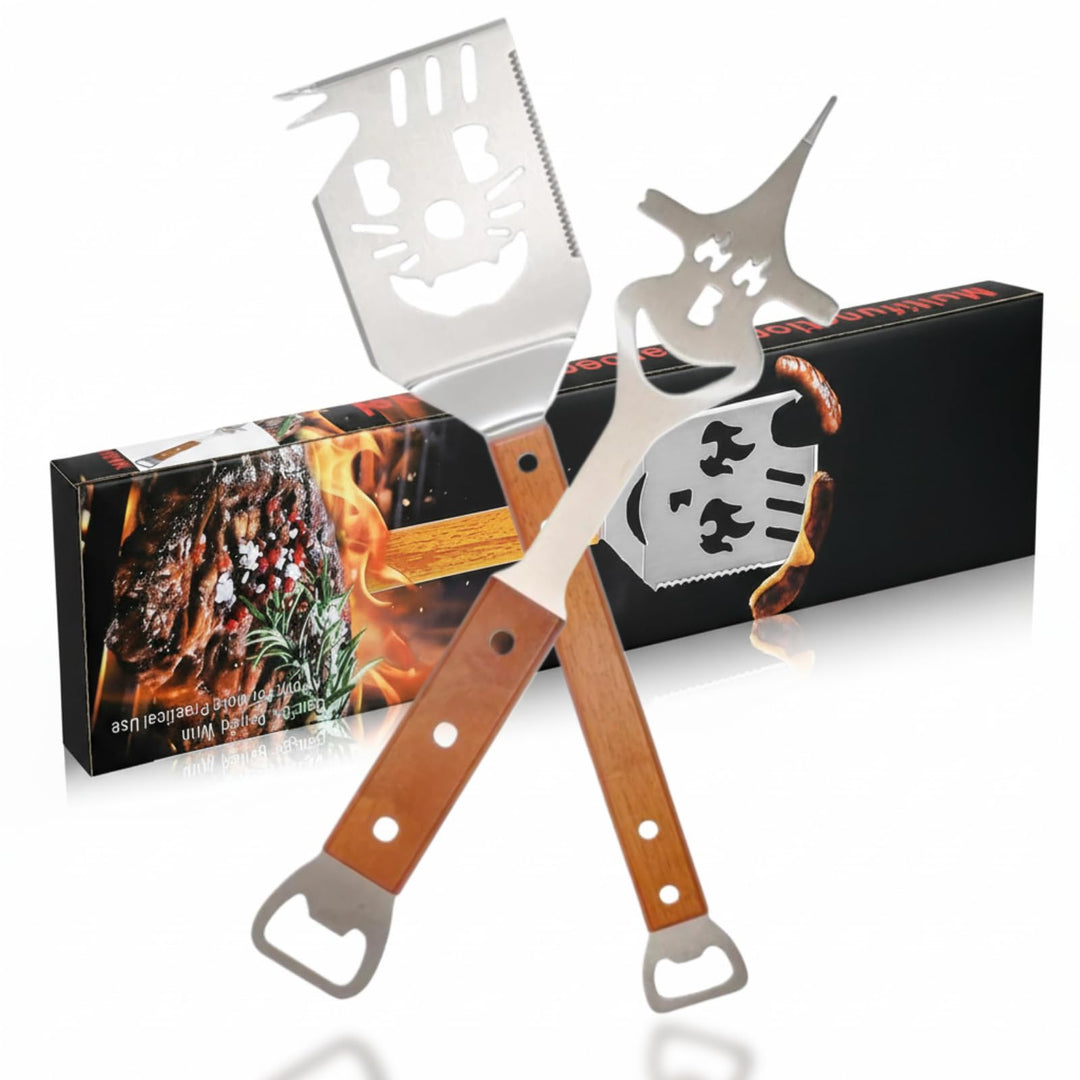 Yosalink 2 Stück Grillbesteck Set,Multifunktionales Grill Zubehör,grillzubehör Set,BBQ Grill Zubehör
