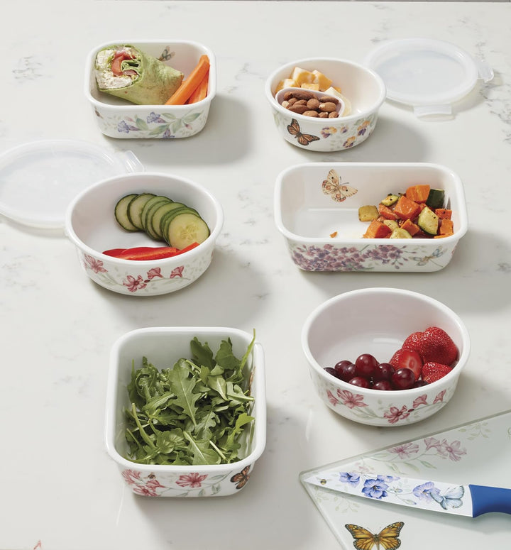 Lenox Butterfly Meadow Serve and Store 6.25" Bowl, White - 824646 Container, Round 6.25", Container,
