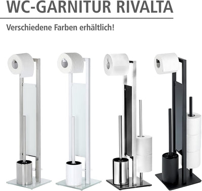 WENKO Stand WC-Garnitur Rivalta, mit integriertem Toilettenpapierhalter und WC-Bürstenhalter, in ros