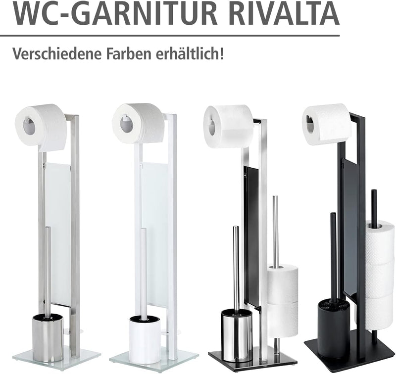 WENKO Stand WC-Garnitur Rivalta, mit integriertem Toilettenpapierhalter und WC-Bürstenhalter, in ros