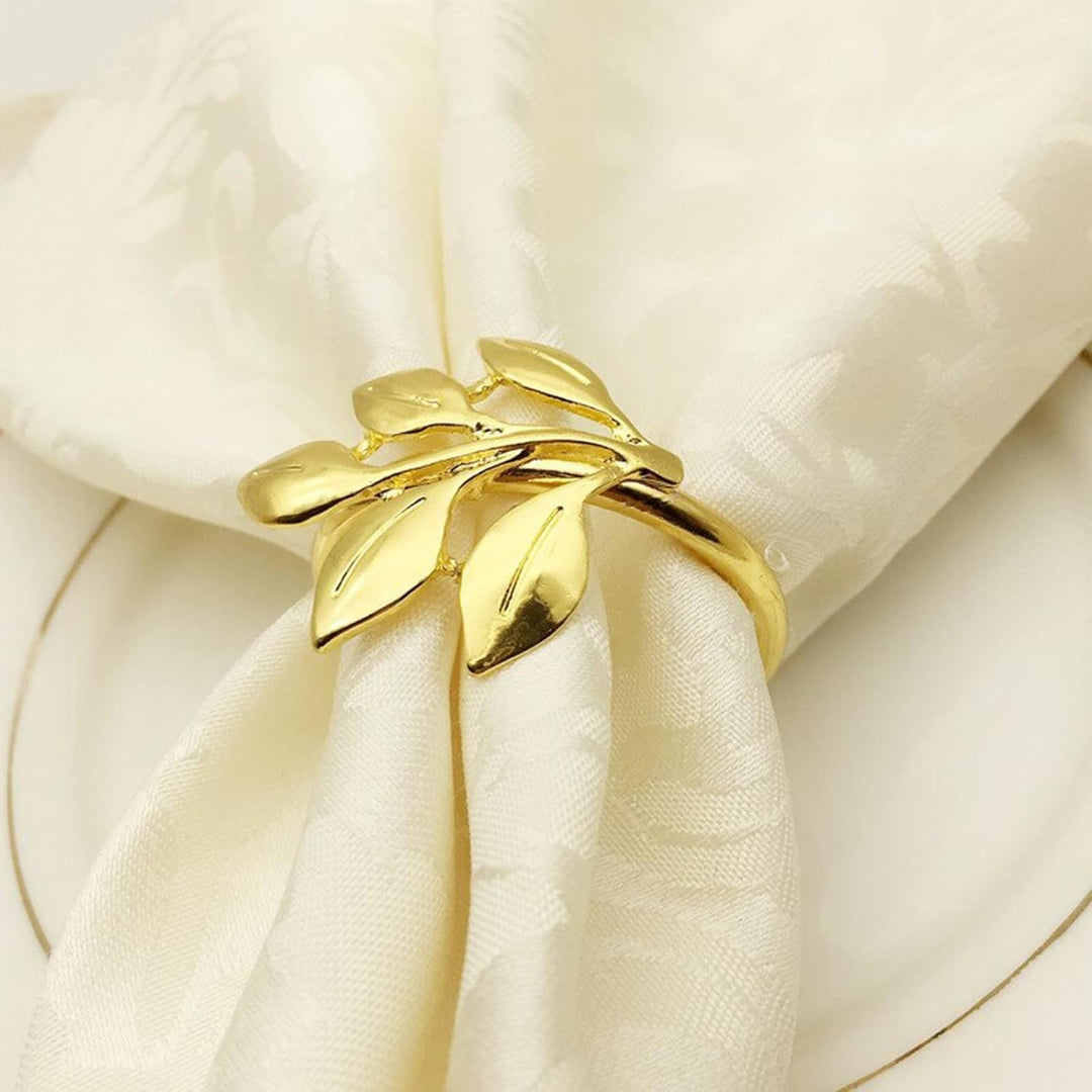 20 Stück Napkin Rings Serviettenringe, Metall Serviettenschnallen, Metall Serviettenschnallen Blätte