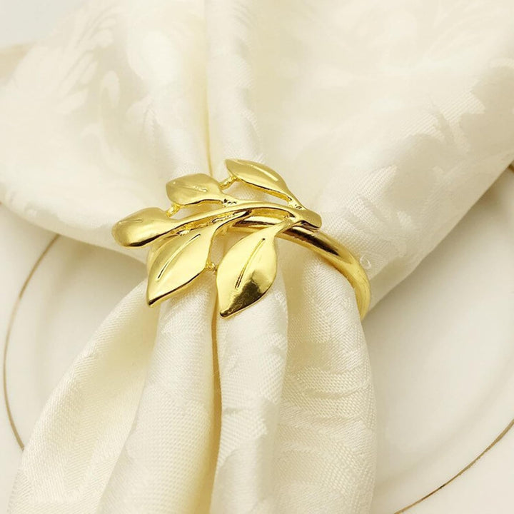 20 Stück Napkin Rings Serviettenringe, Metall Serviettenschnallen, Metall Serviettenschnallen Blätte