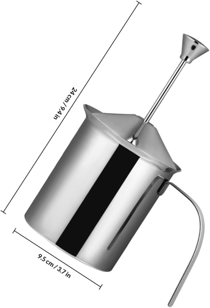 Housoutil 800cc Manueller Milchaufschäumer Aus Edelstahl Mit Doppeltem Filter Sieb Für Cremigen Milc