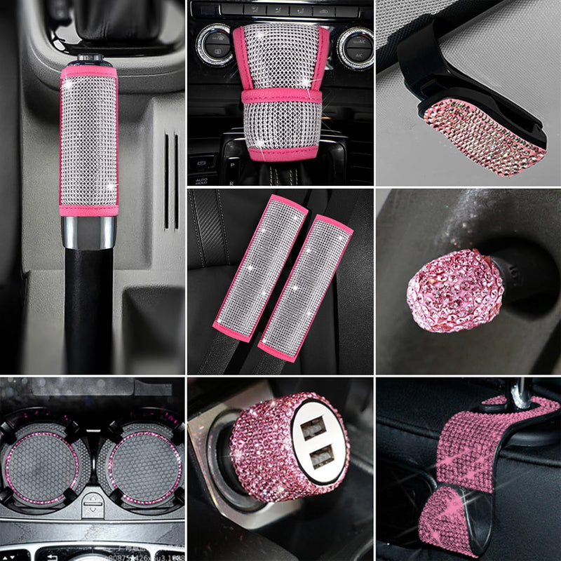 hifrom 17 Stück Glitter Damen Auto Interieur Zubehör, Glitter Autozubehör Glitter Damen Brillengeste