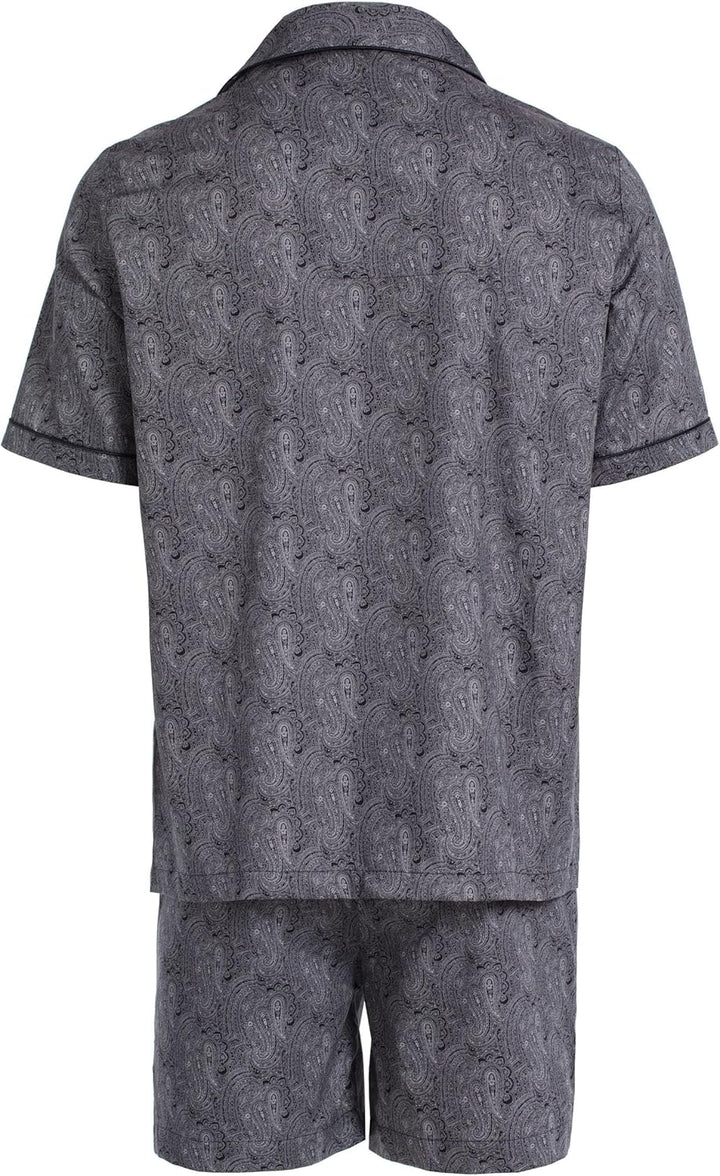 Revise RE-950 Kurzer Herrenpyjama - Schlafanzug für Herren - Pyjama – 100% Baumwolle S Schwarz C2, S