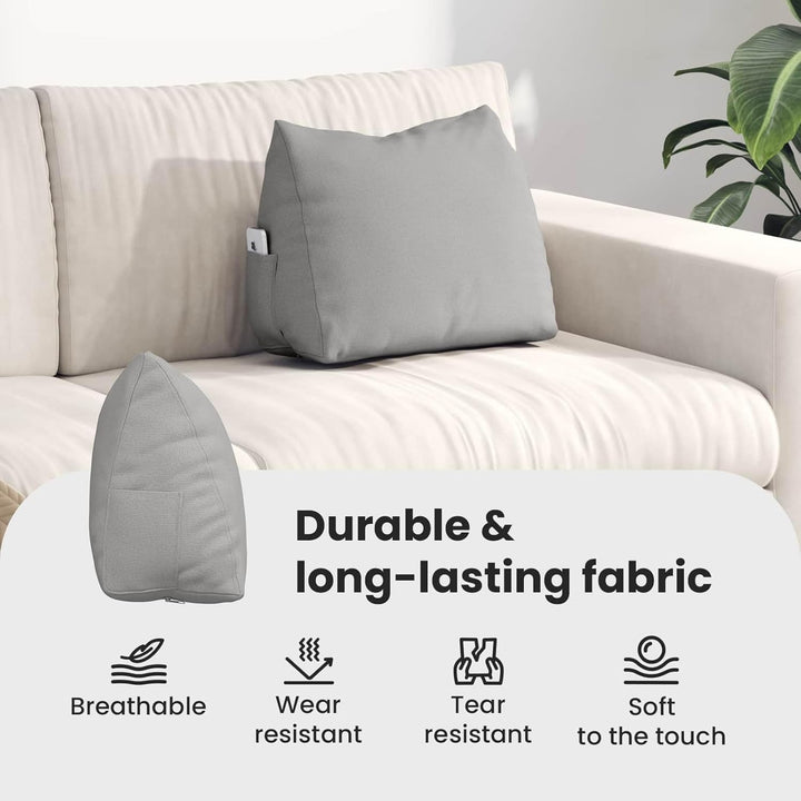 vidaXL Rückenkissen Wolkengrau 45 x 20 x 35 cm Stoff, Kissen für Wohnzimmer, moderner Bezug, abnehmb