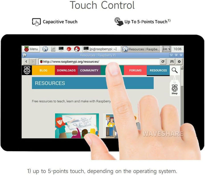 Waveshare 7inch Capacitive Touch Display for Raspberry Pi 800×480 Resolution with DSI Interface