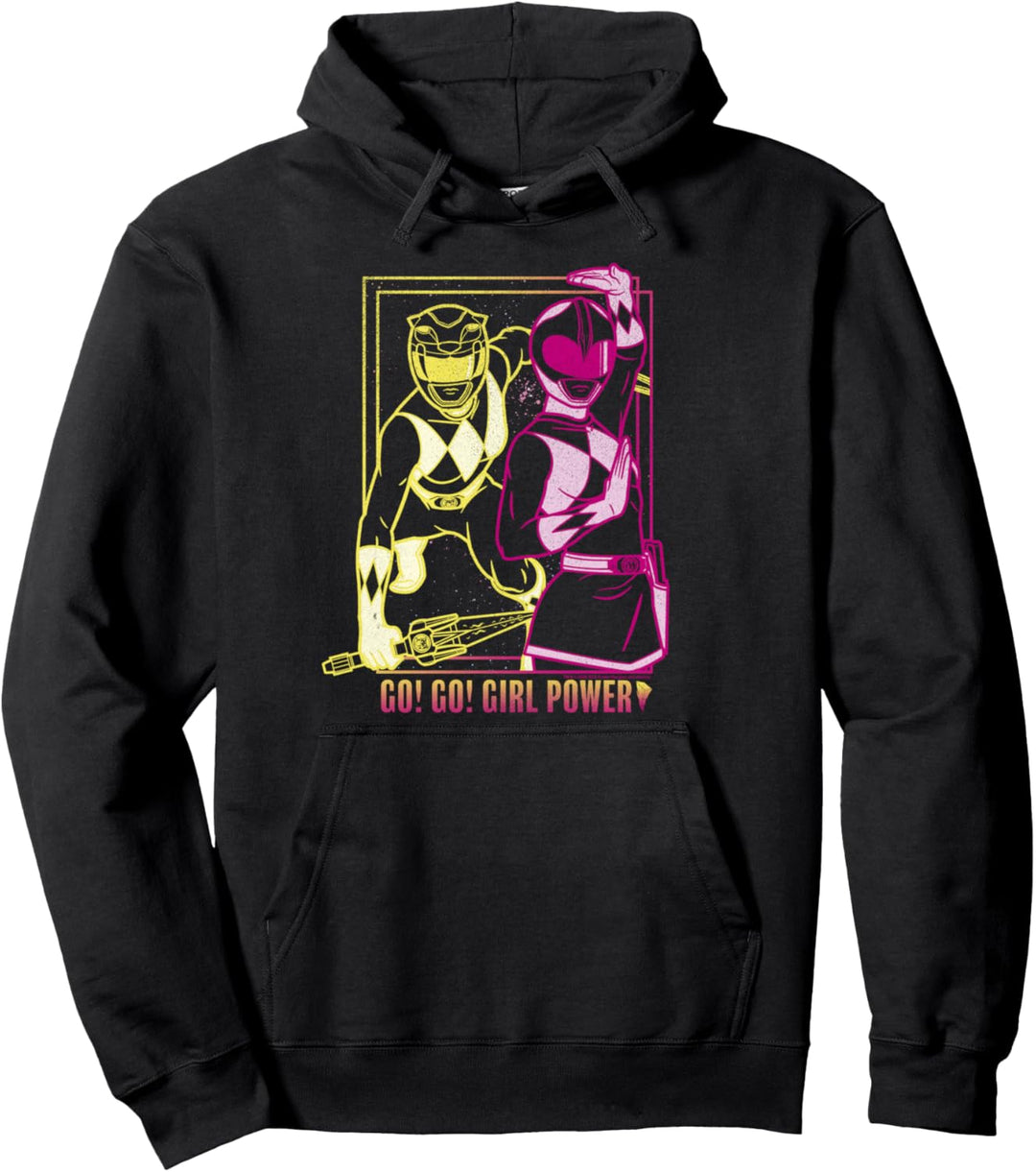 Power Rangers Go Go Girl Power Pink & Yellow Ranger Art Pullover Hoodie