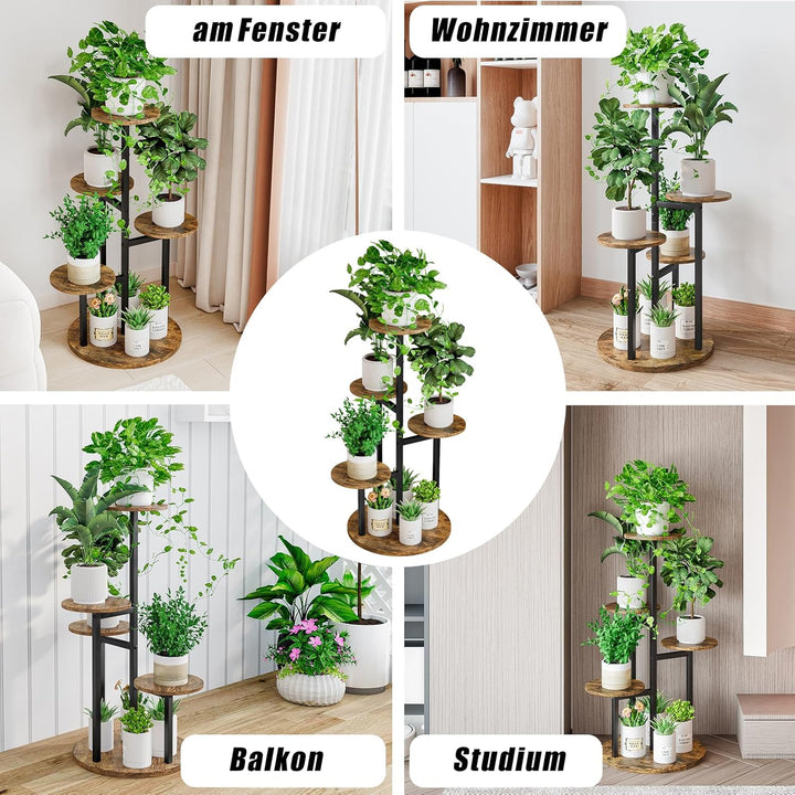 Pflanzenständer für den Innenbereich 5-stufiges Pflanzenregal Halterung für mehrere Blumentöpfe für