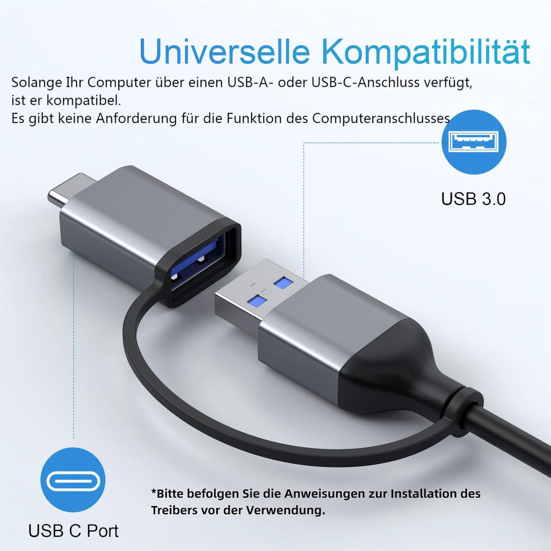 LIONWEI USB 3.0 Docking Station 2 HDMI USB C Hub Dual Monitor USB A auf Dual HDMI Adapter mit 3 USB