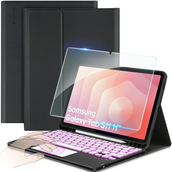 CACOE Hülle Tastatur Kompatibel mit Samsung Galaxy S10 Lite 5G / S10 FE / S9 FE / S9 10.9 Zoll/11 Zo