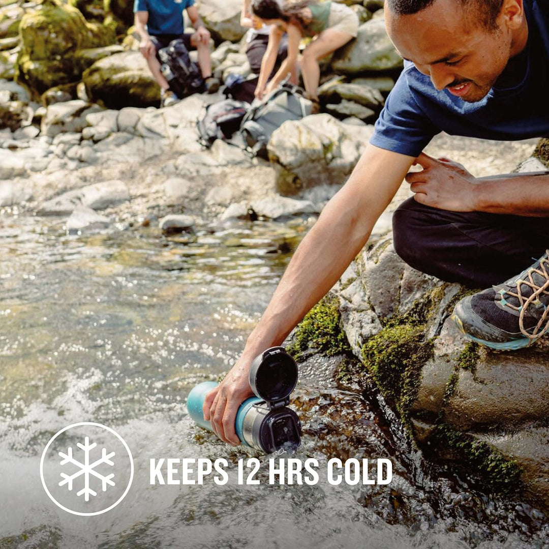 Stanley Quick Flip Trinkflasche Edelstahl .71L/24OZ Saffron – Thermosflasche Auslaufsicher - Hält 12