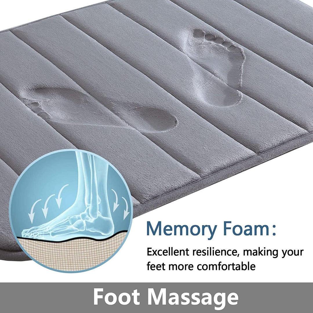 Homaxy Memory Foam Badezimmer Badeteppiche Saugfähige Rutschfester Badvorleger Waschbar Badematte -