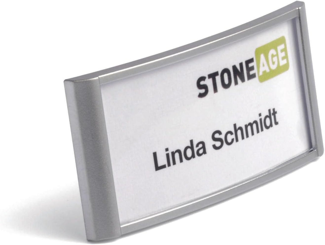 Durable Namensschild Classic mit Magnet, 30 x 65 mm, 10 Stück, silber, 854023, 30 x 65 mm