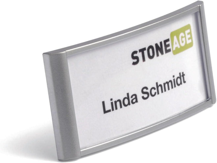 Durable Namensschild Classic mit Magnet, 30 x 65 mm, 10 Stück, silber, 854023, 30 x 65 mm