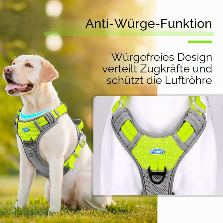 ThinkPet Anti Zug Hundegeschirr, Hundegeschirr mit Griff Leicht zu Kontrollierendem Hundegeschirr Ve