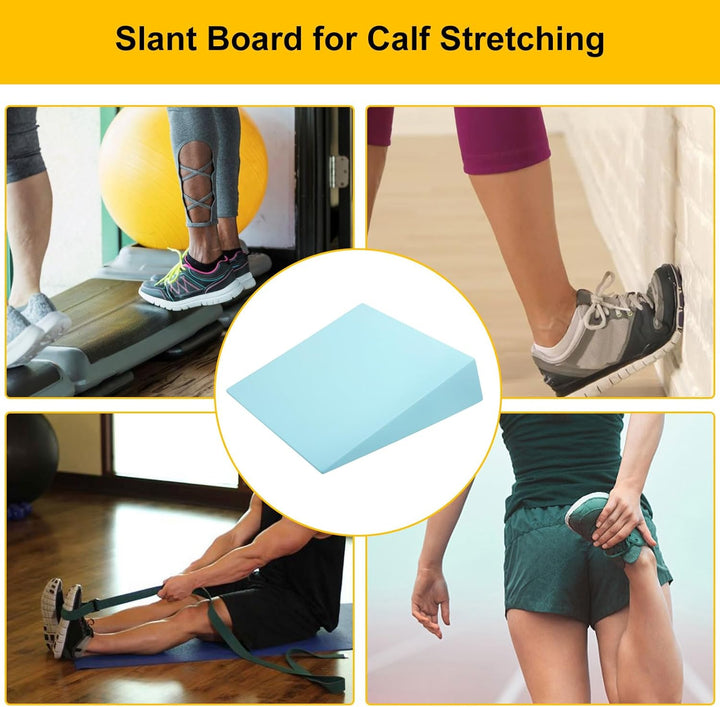 Slant Board Calf Stretching, Non-Slip Yoga Wedge, 12.8x11.81 Inches with High-Density Eva Foam, Port