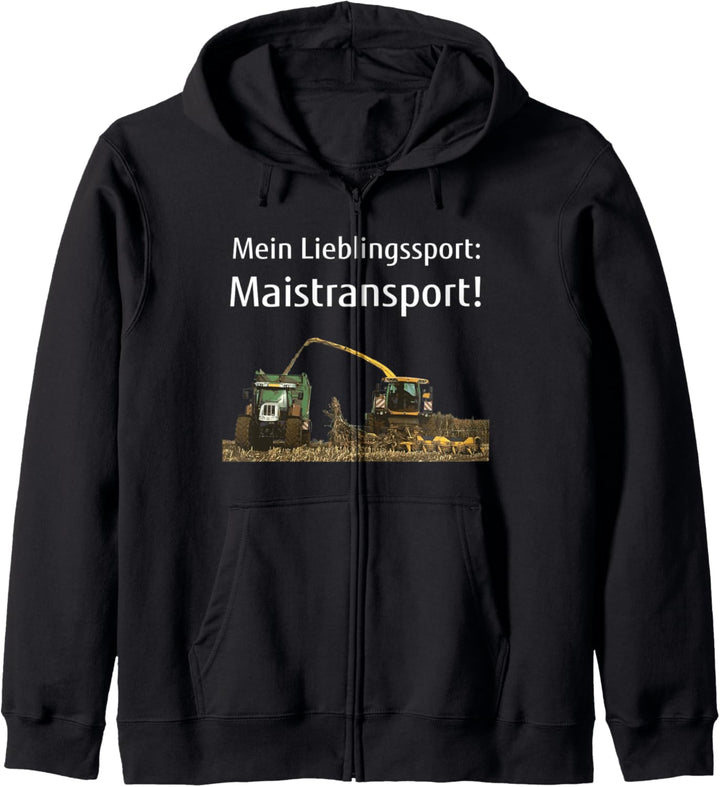 Mais häckseln Landwirt Bauer Lohner Mais-Ernte Maistransport Kapuzenjacke