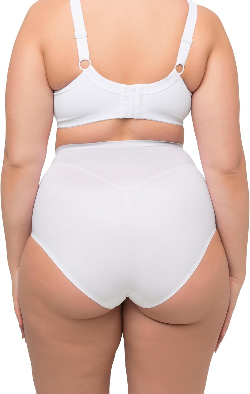 Ulla Popken Damen Miederhose, Bodyforming-Einsatz, High Waist, Shapewear Unterwäsche 46-48 Schneewei