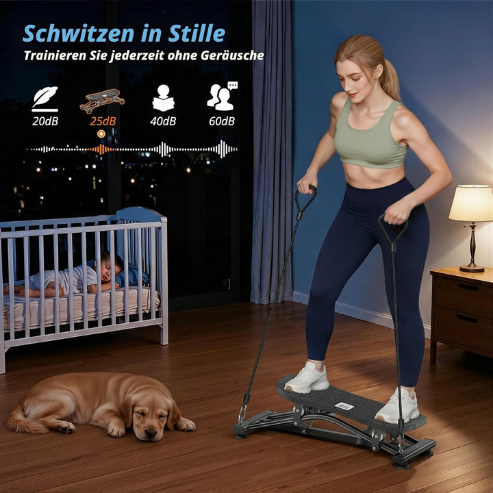 Balance Trainer Simulierte Skimaschine Widerstandsbasiertes Home Fitnessgerät Swing Stepper & Sidest