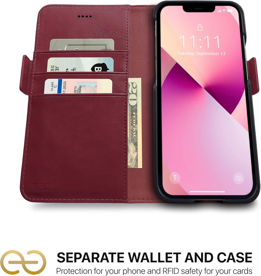 Dreem Fibonacci iPhone 13 Brieftaschen-Etui / 2-in-1 stossfestes Etui und abnehmbares Folio aus vega