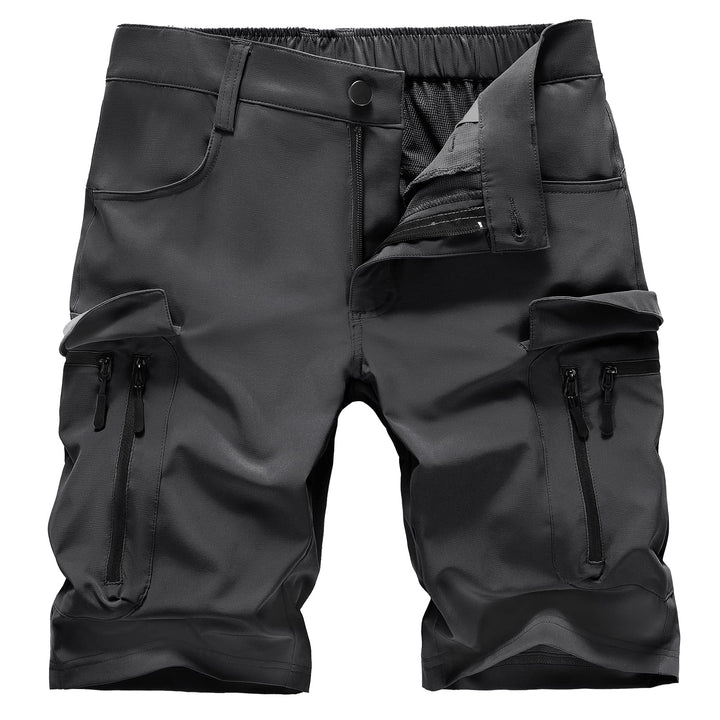 Hiauspor Wanderhose Herren Kurz MTB Hose Leichte Schnelltrocknend Cargo Bermuda Chino mit 5 Taschen