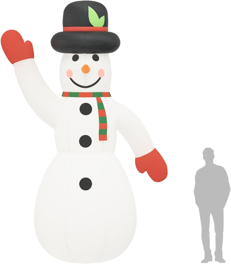Tidyard Aufblasbarer Schneemann mit LEDs, LED Weihnachtsfigur Schneemann, Aussenbereich Schneemänner
