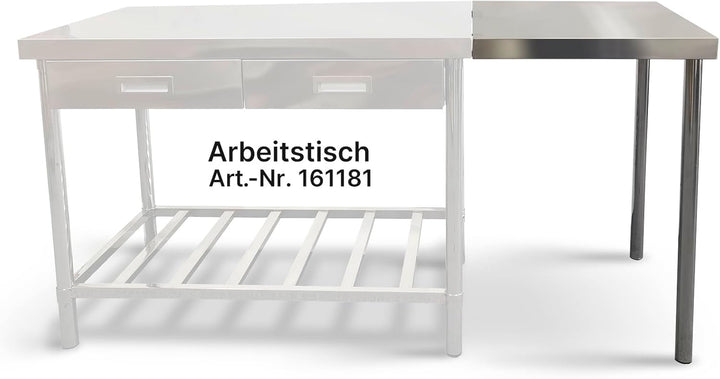 FIXKRAFT Edelstahl-Ecktisch Grill- oder Arbeitstisch Outdoor Gartenküche Regal-Verbindung