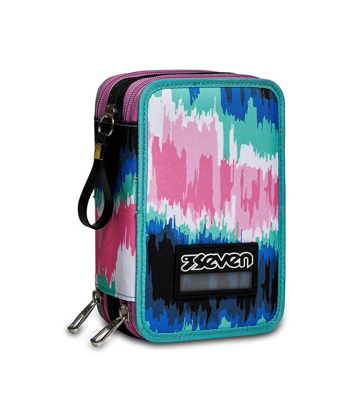 Seven Federmäppchen, Mäppchen, Mehrfarbig, Federtasche für Schreibwaren, Etui komplett mit Bleistift