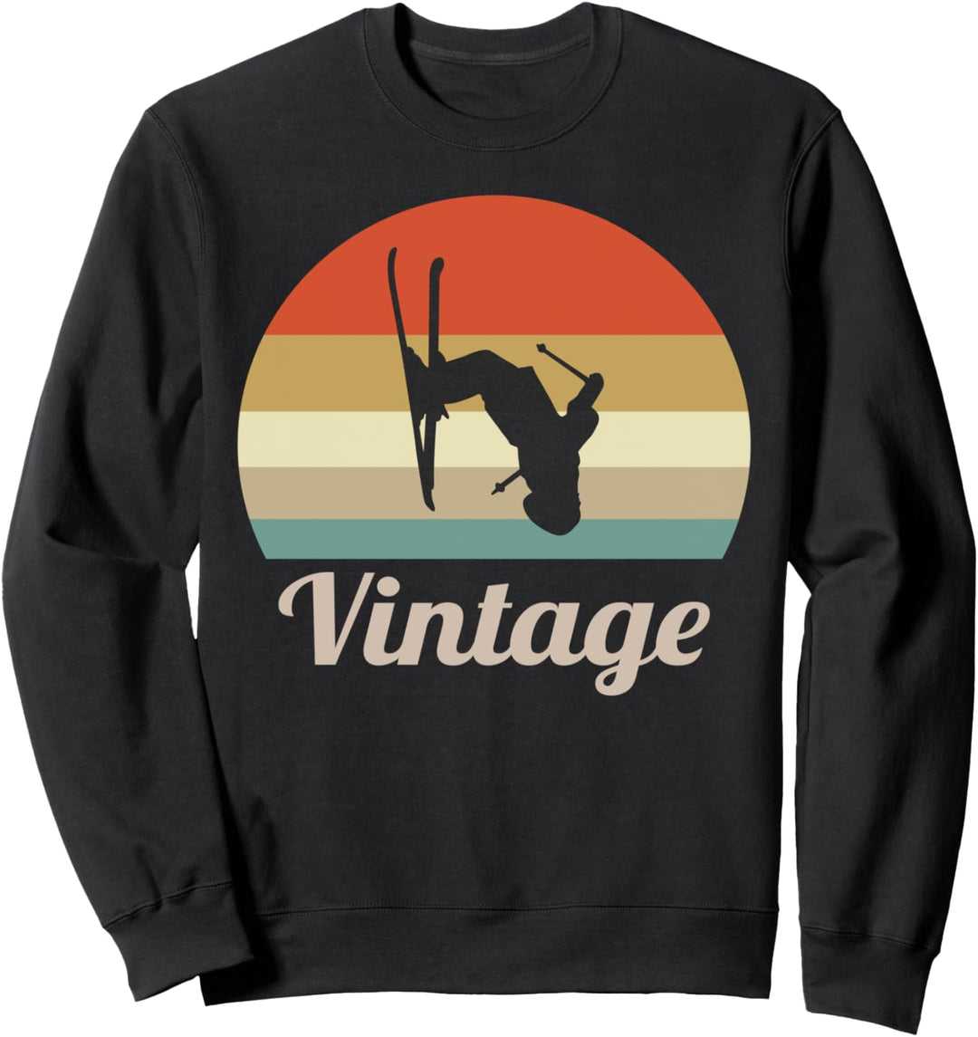 Skifahren Skilaufen Skifahrer Apres Ski Vintage Retro Style Sweatshirt