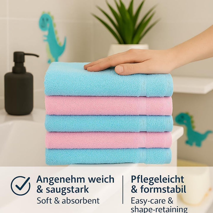 Betz 6 TLG. Handtuch Set Palermo Farbe rosé & türkis 100% Baumwolle 6 Handtücher 50x100 Farbe rosé u