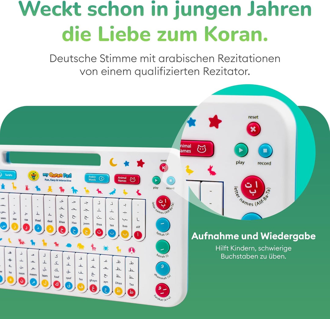 Kinder Spielzeug ab 2 Jahren – Interaktive My Quran Pad Lernspiele, um das arabische Alphabet mit tä