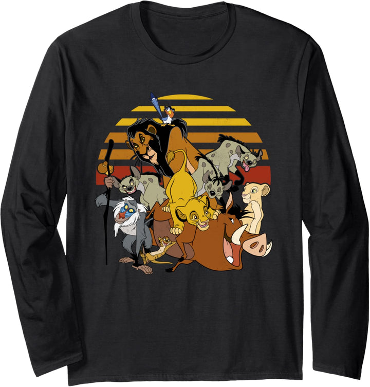 Disney The Lion King Group Shot Sunset Lines Langarmshirt