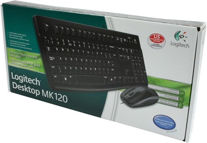 Logitech MK120 Kabelgebundenes Set mit Tastatur und Maus für Windows, CS SK QWERTY/Z layout - Schwar