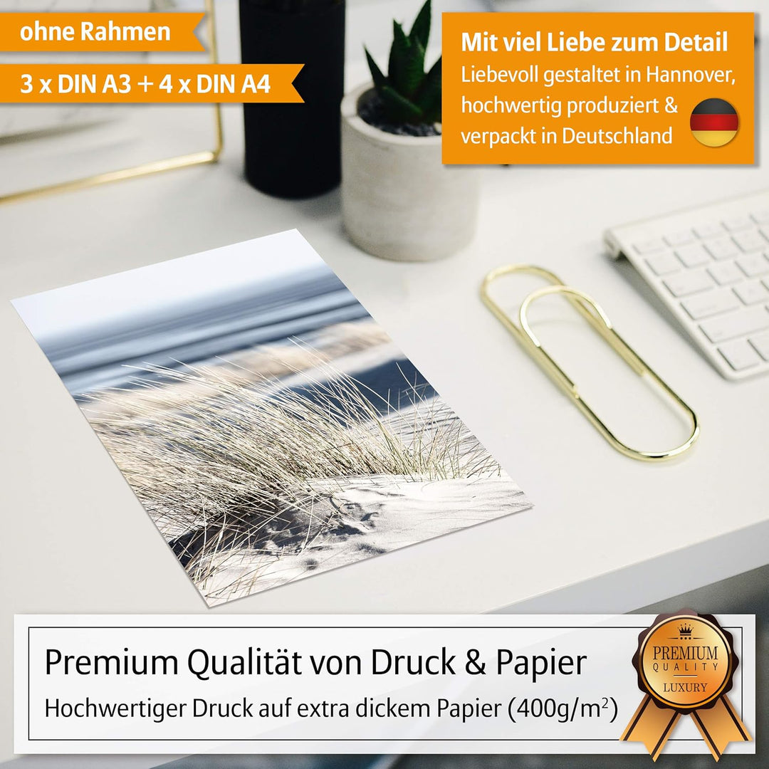 Hyggelig Home Premium Poster Set - 7 passende Bilder im stilvollen Set - Collage Bild Wand Deko - Se