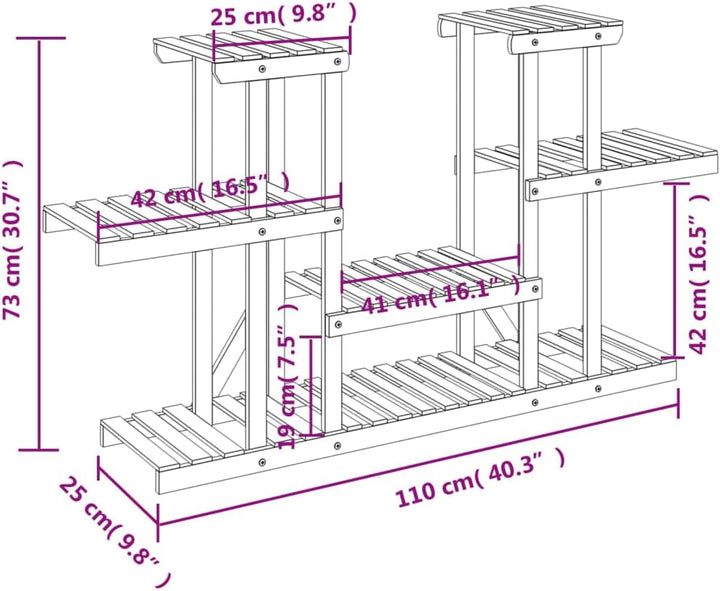 vidaXL Blumenständer, Pflanzenregal Holz, Blumenregal für Wohnzimmer Balkon Terrasse, Pflanzenstände