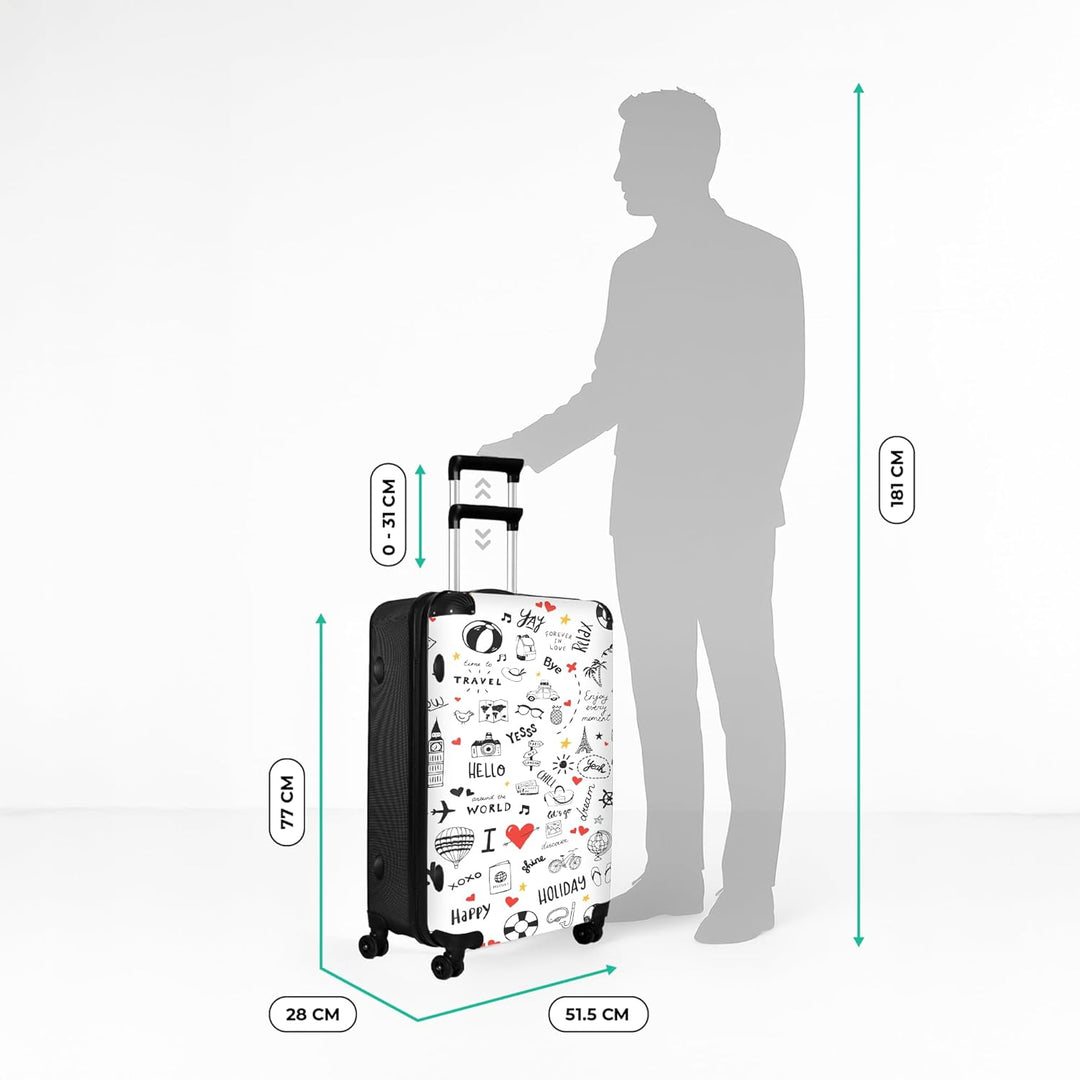 Koffer XL Gross 77x51.5x28 cm Reisekoffer mit Rollen Leicht Trolley grosser Hartschalenkoffer Rollko