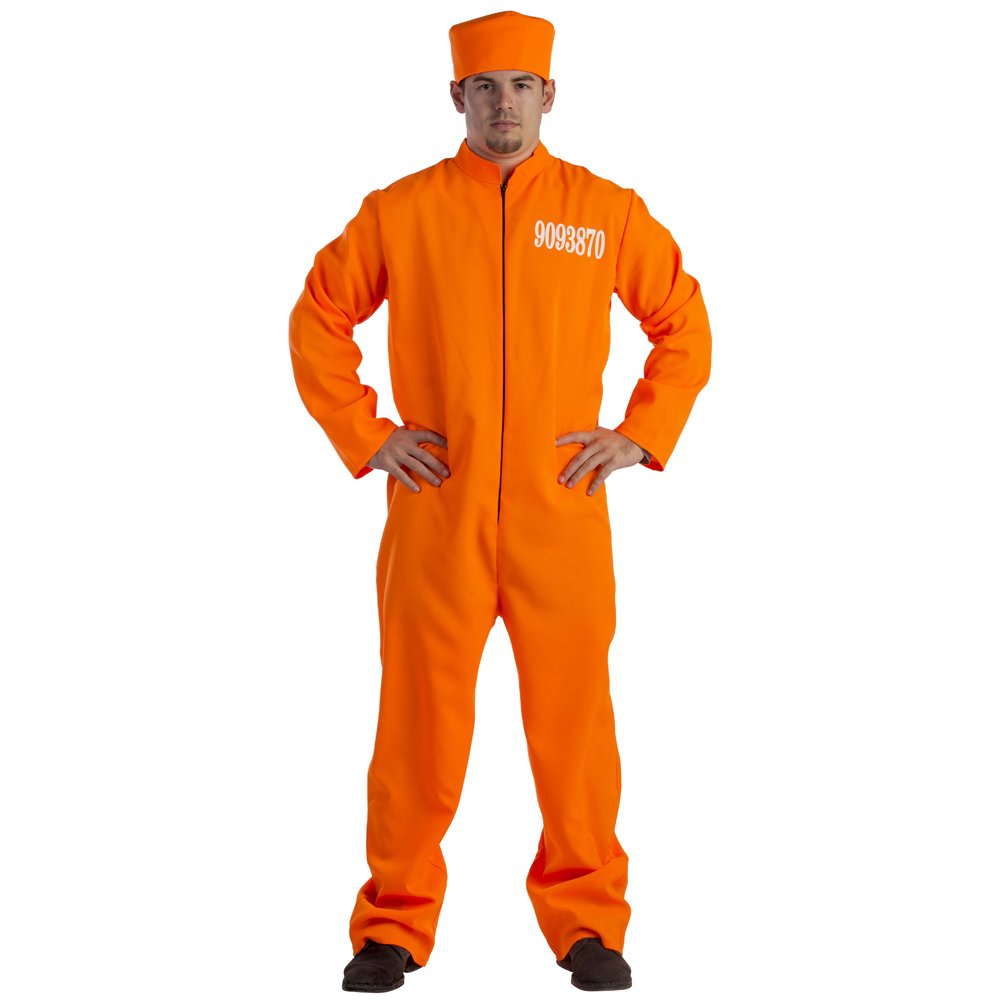 Dress Up America 794-S 1 Erwachsener Häftling Kostüm, Orange, Grösse Klein (Taille: 91-99, Höhe: 160