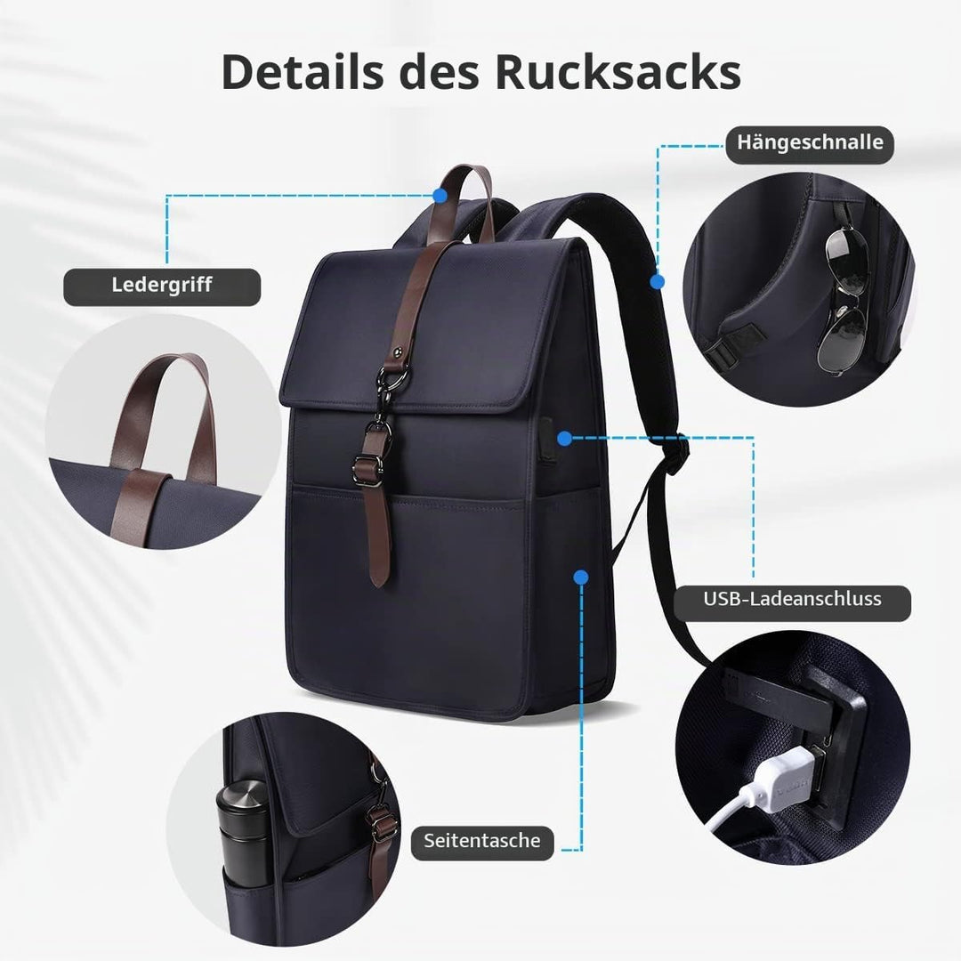 HEROIC KNIGHT Rucksack Damen Herren,Laptop Rucksack 15,6 zoll Business Rucksack mit USB-Anschluss El