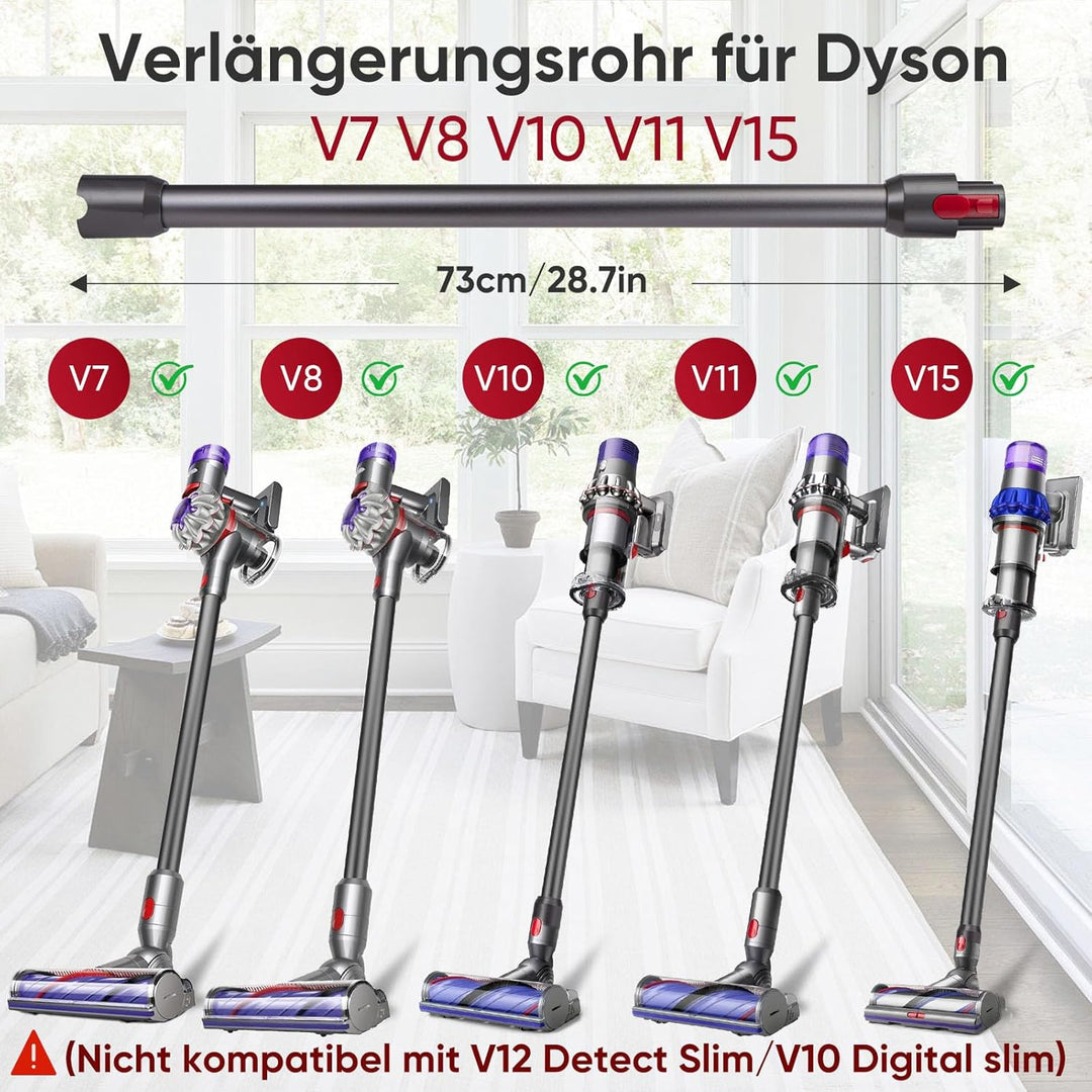 Verlängerungsrohr für Dyson V11 V15 V10 V8 V7 Stabstaubsauger,Ersatz Teleskoprohr Schnellspanner Ver