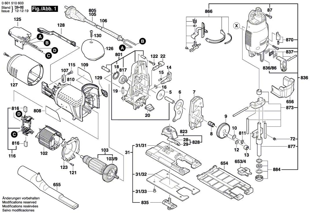 BOSCH Ersatzteil Grundplatte für Stichsäge, Jigsaw Base Sole Plate Shoe Foot 2608000305