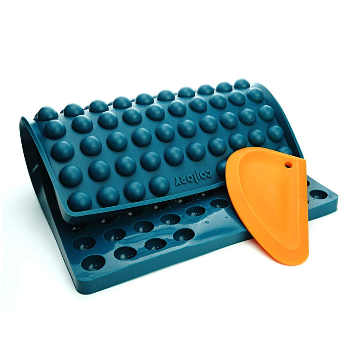 Collory Grosse Halbkugel (2cm) Silikon Backmatte und Teigschaber Set, DIY Hundekekse, Pralinen und B
