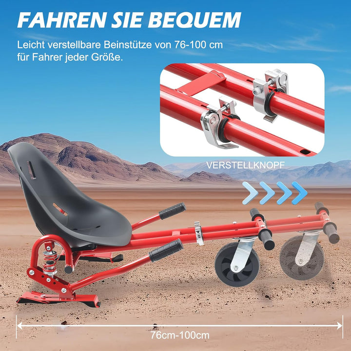 Hoverboard Sitz, Hoverkart Sitz für Universal 6,5"-10" Wheel Balancing Sitzscooter mit Innovativer F