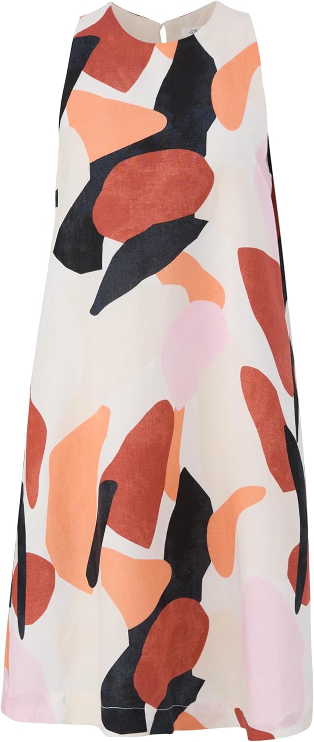s.Oliver BLACK LABEL Damen Kleid kurz 36 Creme|mehrfarbig 02a1, 36 Creme|mehrfarbig 02a1