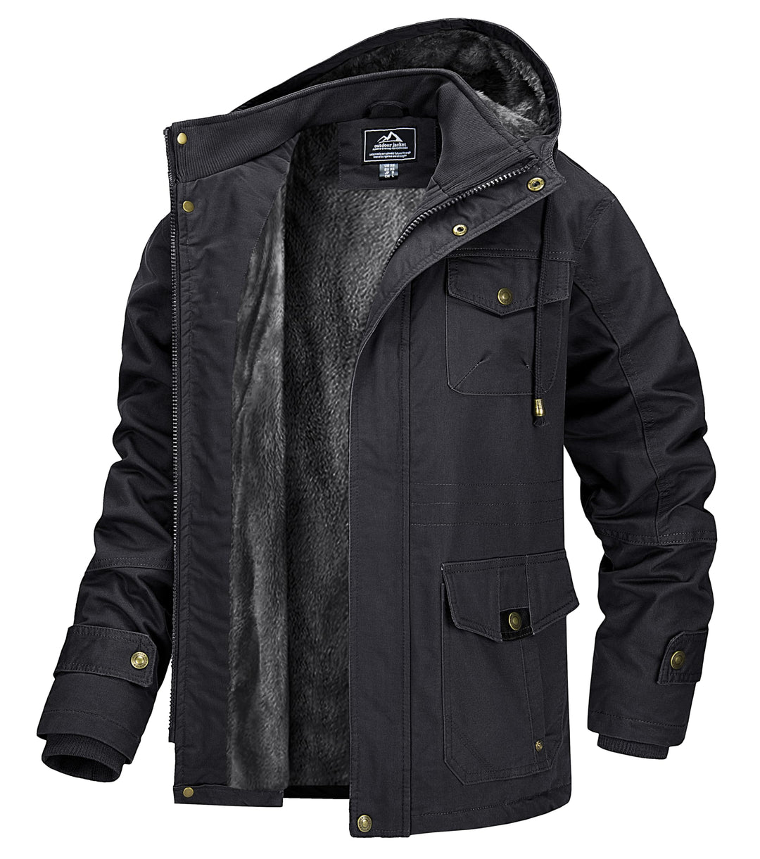 MAGCOMSEN Winterjacke Herren Warm Gefüttert Jacke Fleece Winterparka Winddicht Outdoor Übergangsjack
