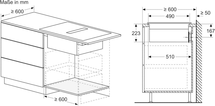 Siemens ED811HQ26E iQ500, Smartes Induktionskochfeld mit Dunstabzug, 80 cm breit, Rahmenlos aufliege