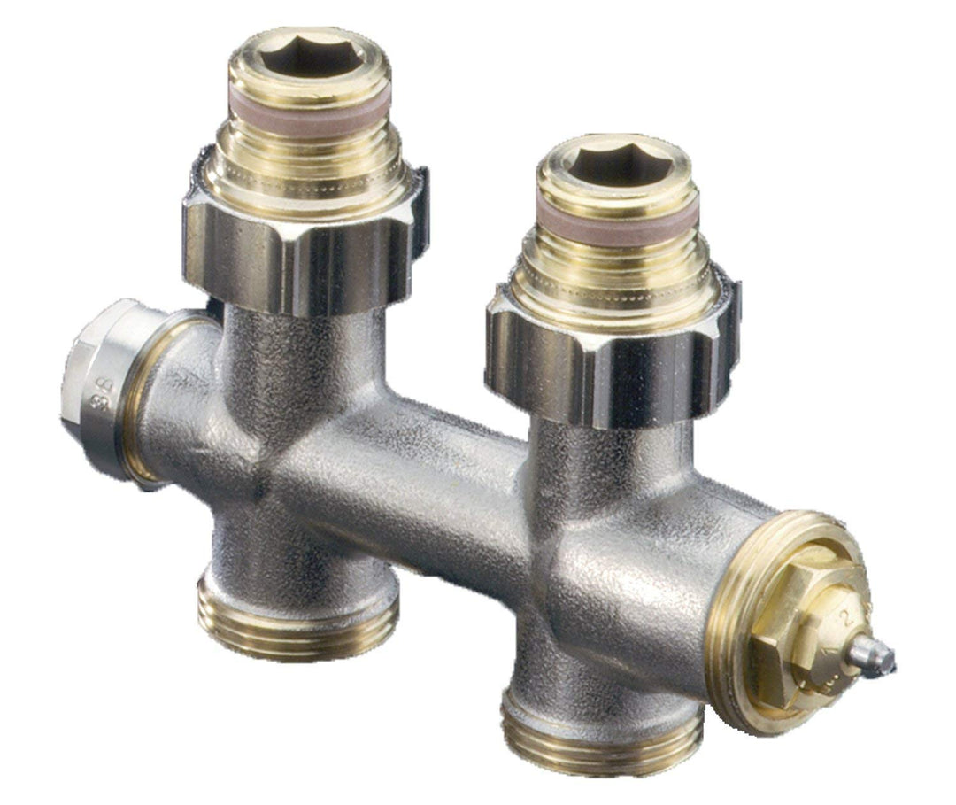 Oventrop 1184083 Multiblock T/Mittenanschluss-Armatur Durchgagsform IG 1/2 Zoll 50 mm Zweirohrarmatu