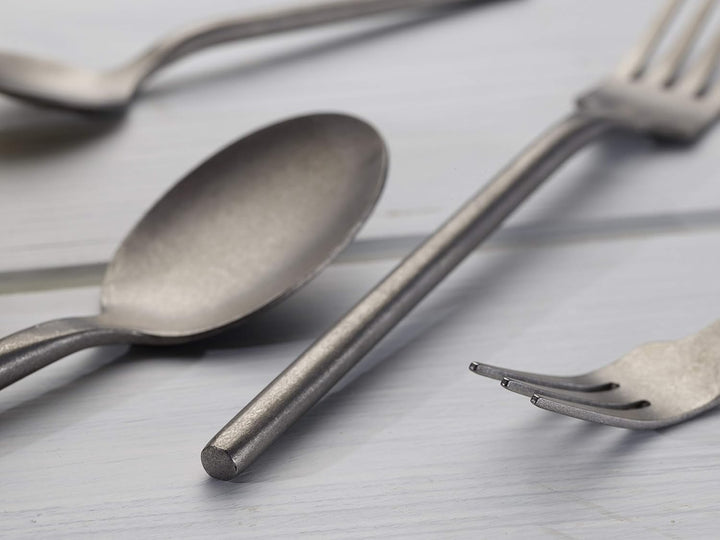 ECHTWERK Tafelbesteck Malou, Stonewashed silber, 16-teilig, Essbesteck für bis zu 4 Personen, Hochwe