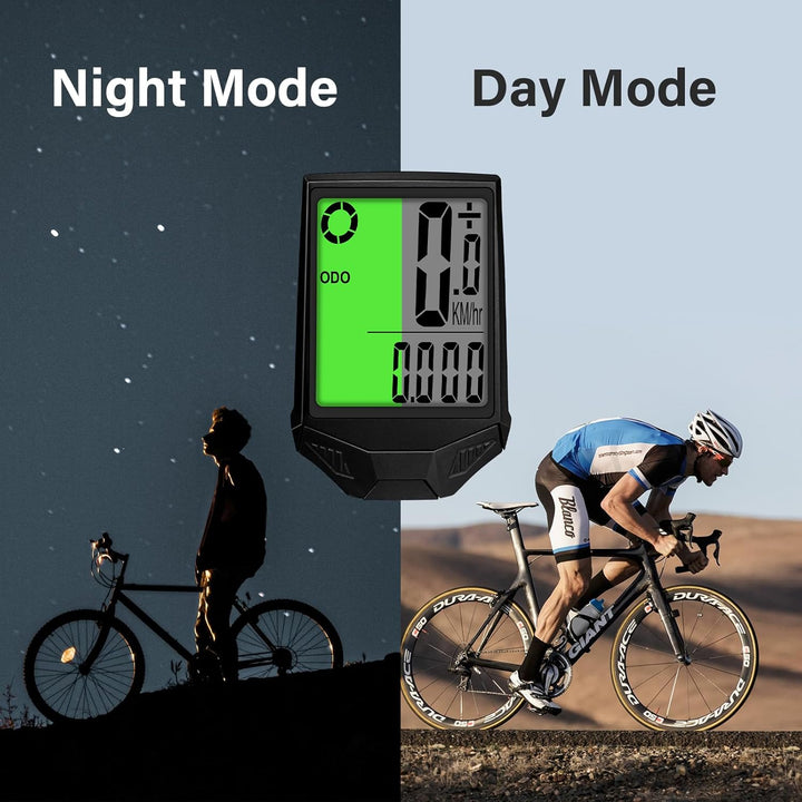 Fahrradcomputer Kabellos 20 Funktionen IP66 Wasserdicht mit Hintergrundbeleuchtetem Display Fahrrad